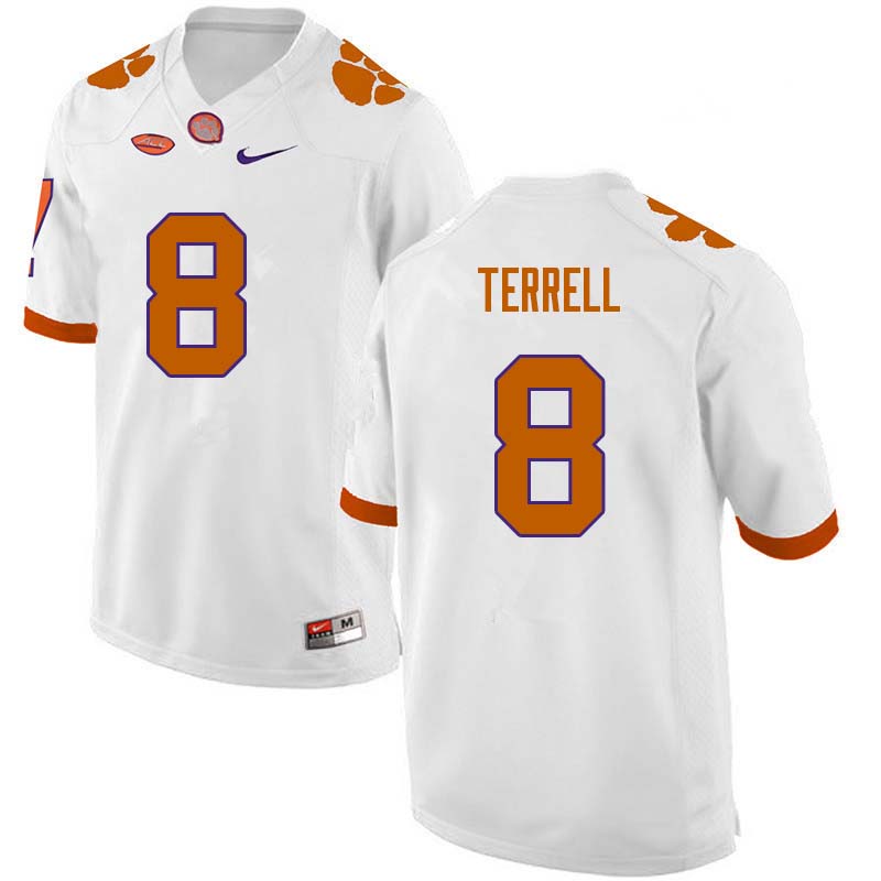 Men #8 A.J. Terrell Clemson Tigers College Football Jerseys Sale-White - Click Image to Close